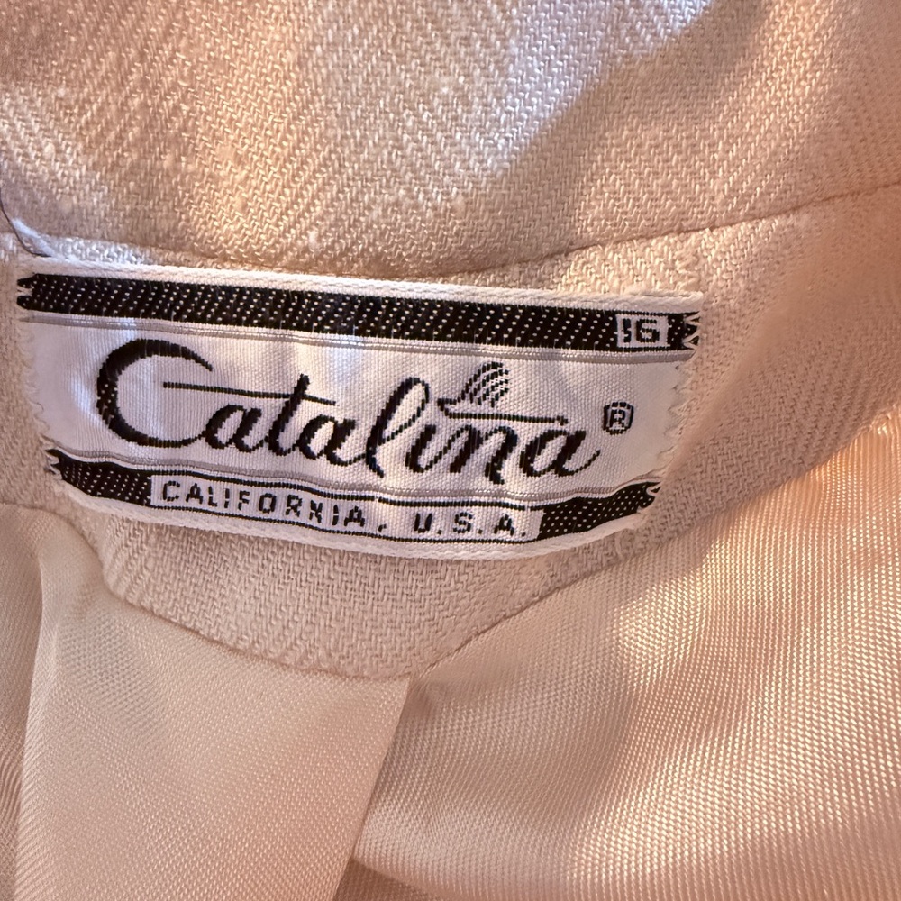 Vintage Catalina Cream Jacket Blazer Size 16 Classic Tailored - Picture 8 of 10